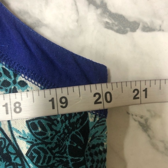 LA CERA RAYON BUTTON FRONT PATCHWORK BOHO MIDI DRESS Art to Wear SZ M Pockets - Picture 4 of 6